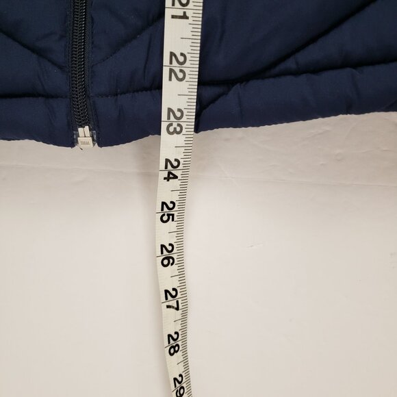 Gap XS Navy Uniform Blue Puffer Lavender Lining Jacket Coat Fall Winter - Picture 12 of 15